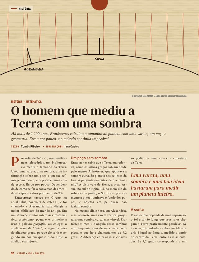 Abertura da matéria sobre Eratóstenes